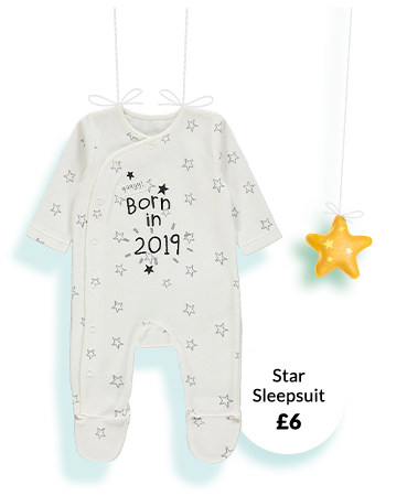 Shop star print sleepsuit