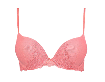 Enhance your assets with a pink lace plunge bra