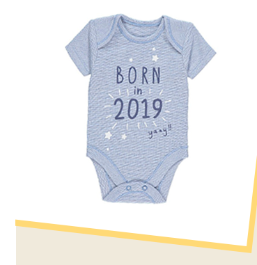 If 2019 is set to be a big year for you, we recommend welcoming your new arrival with this 100% cotton bodysuit