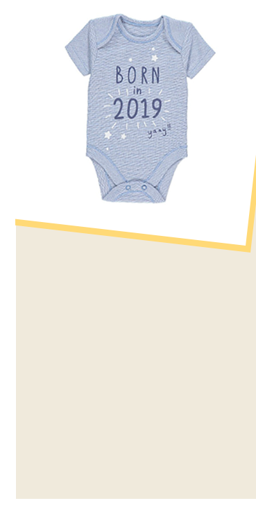 If 2019 is set to be a big year for you, we recommend welcoming your new arrival with this 100% cotton bodysuit