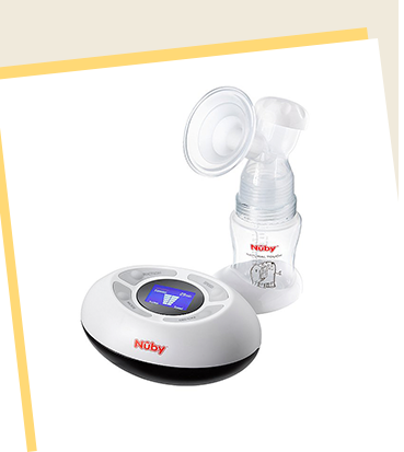 This Nuby Natural Touch Digital Breast Pump has a digital control panel with 5 settings for both suction and speed